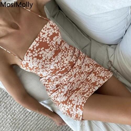 Daisy Floral Dress Boho Beach Strap Dress Women Summer Dress 2021 Print Dress Mini Dress