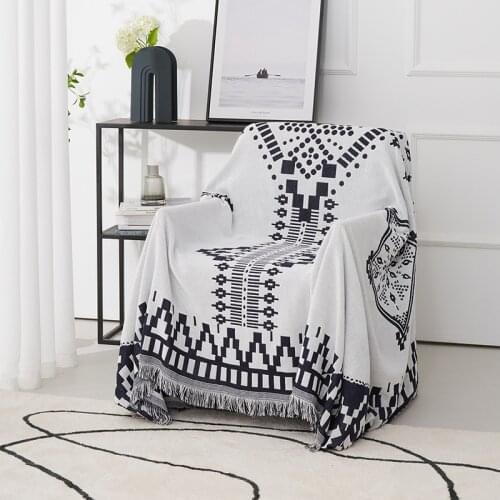 Geometric Knitted Blanket Bohemian Plaids Sofa Bed Cover Printed Bedding Tapestry Bedspread Travel Office Sofa Towel Home Decor