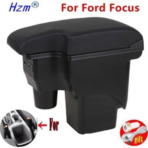 Car Armrest For Ford Focus 2 Mk2 2005-2011 nterior Retrofit parts Center Centre Console Storage Box with USB LED