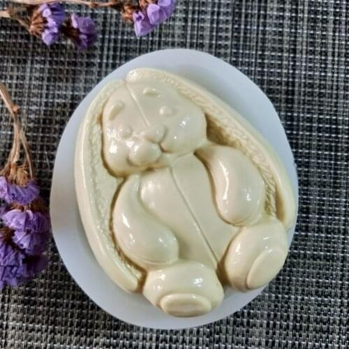 DW0134 PRZY Silicone Mold Soap Mould 3d Animals Cute Rabbit Handmade Soap Making Molds Candle Silicone Bunny Mold Resin Clay