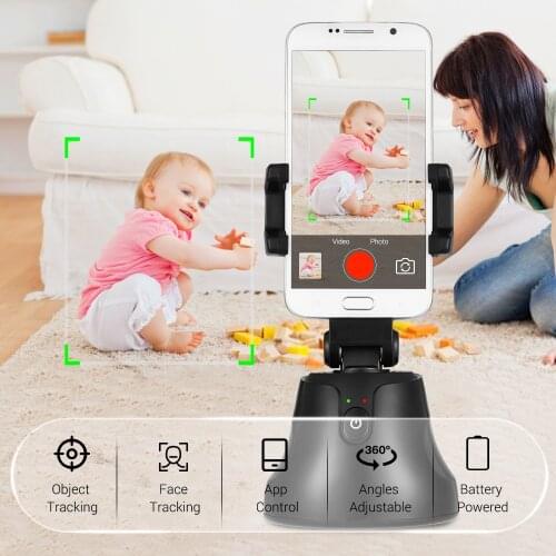 Smart Selfie Stick 360° Horizental Object Tracking Face Tracking with Phone Mount 1/4 Thread for Android iPhone Smartphones Vlog