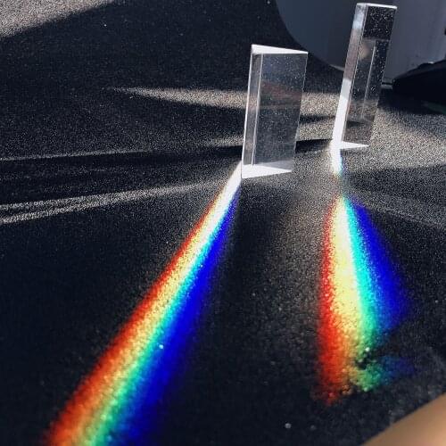 Triangular Optical Glass Prism Students Large Mitsubishi Teaching Experiment Rainbow Photo Mega Seven-color Light Photography
