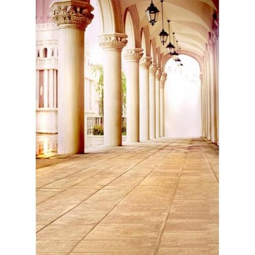 VinylBDS 300X300CM Wedding Backgrounds Pillar Chandelier Gallery Photography Backdrops Simple Photography Backdrop 3158 LK