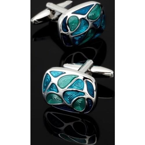 High quality mens fashion boutique gifts brand Cufflinks Jewelry Blue Floral cufflinks, 3 pairs of wholesale sales