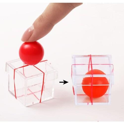 1 Set Magic Toy Magic Props Children Ball Penetrating Through Box ConJuring Stage Close-up Magic Trick Tools