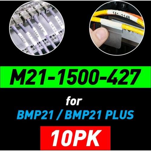 5/10PK M21-1500-427 M21-750-427 Industrial Label Tape Compatible BMP21-LAB BMP21 PLUS Label Maker 38.1*4.2m Cable Wire Ribbon