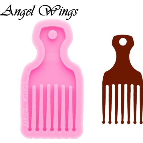 7cm/13cm Comb Keychain Silicone Molds DIY Necklace Jewelry Shiny Epoxy Resin Mould Custom Wholesale DY0591