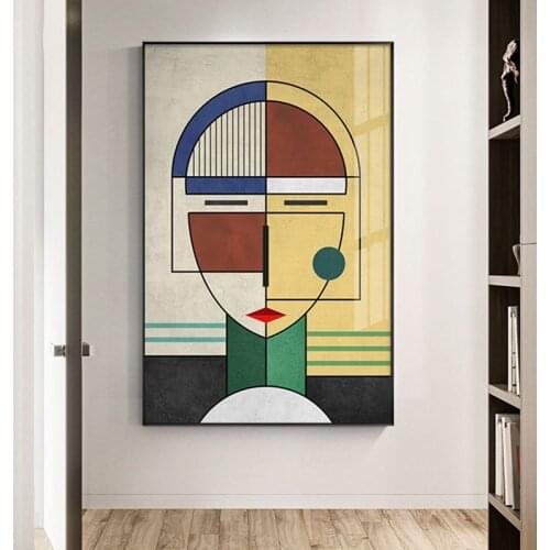 Abstract Color Lines Minimalist Geometric Canvas Painting Wall Poster For Living Room Hallway Decoration Home Decor