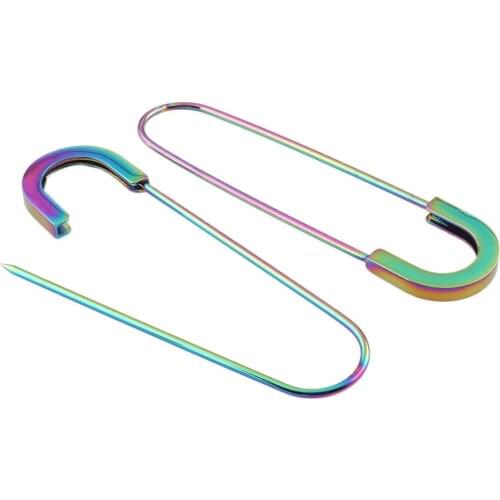 Safety Pins Rainbow Color DIY Sewing Tools Accessory Stainless Steel Needles Large Safety Pin Small Brooch Apparel Accessories