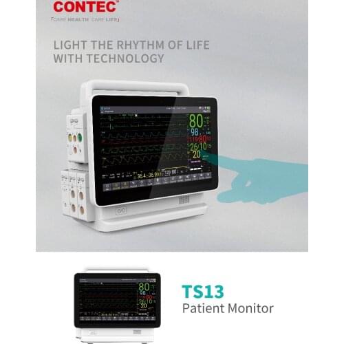 Contec Newest 7 Parameters ECG/RESP/SPO2/NIBP/PR/IBP/CO2 InterfacePatient Monitor TS13 Touch Screen HD Dispaly Flat UI