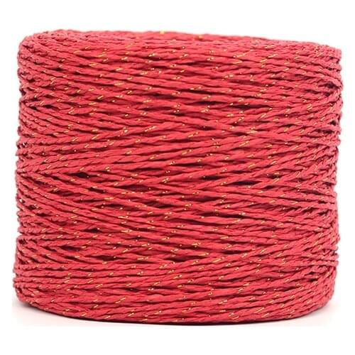 COOMAMUU 2020 Summer 2ply Metallic Raffia Straw Yarn for Crocheting Hat Bag Gold Thread Raffia Rope for DIY Supplier 160g/roll