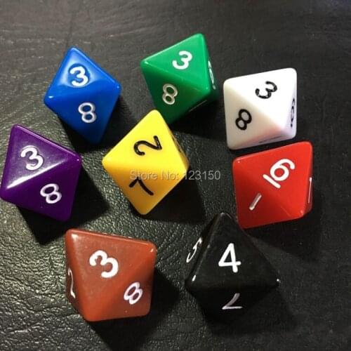 DC-023 Plastic Dice, Eight Numbers, Digital Dice, 10pcs/lot, Free Shipping