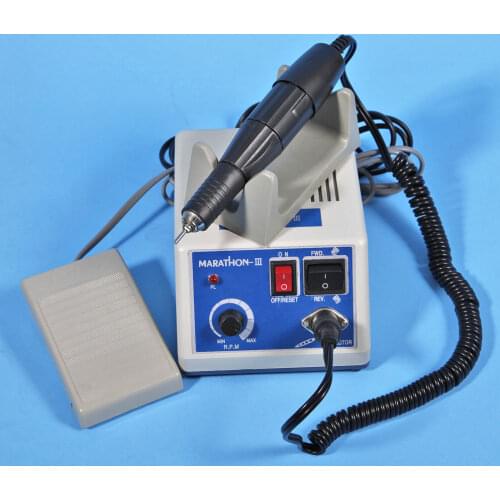 Free shipping Dental Lab MARATHON Micromotor Machine N3 + 35K RPM Polishing Handpiece 110/220V/10 Burs