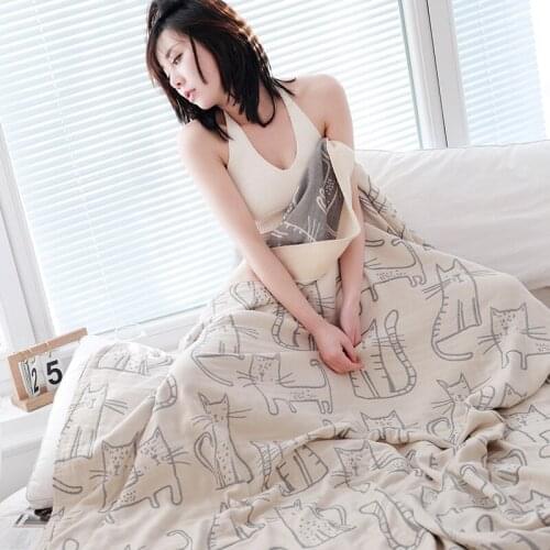 Cotton Muslin Throw Blanket Queen King Size Soft Cozy Lightweight for Bed Couch Sofa Bedding Coverlet Soft Cozy Breathable