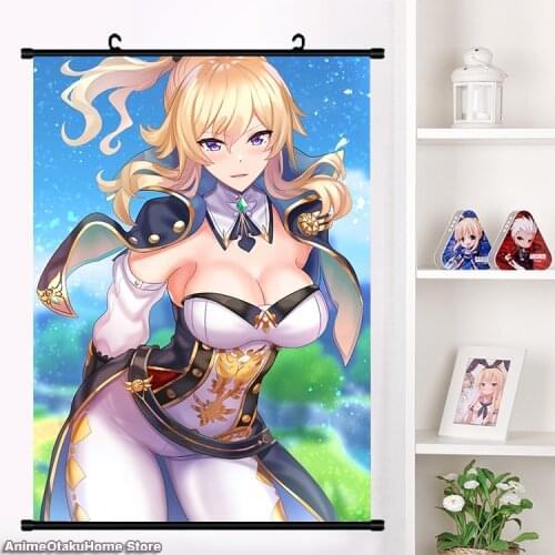 Game Genshin Impact Jean Sexy Girl Cosplay Poster Wall Scroll Painting Mural Fashion Manga HD Print Home Decor Collection Art