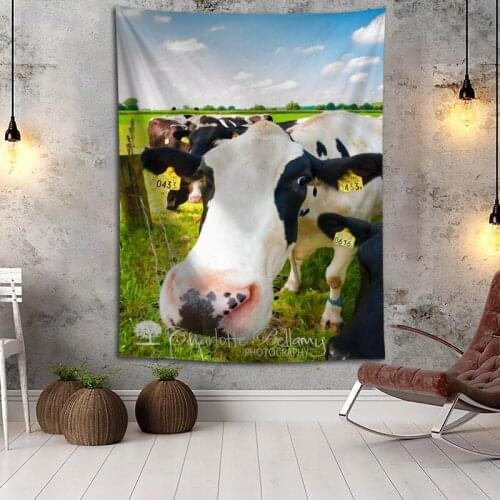Cows Animal Wall Hanging Tapestry Home Party Decorative Tapestries Photo Background Cloth Table Cloth Wall Tapestry