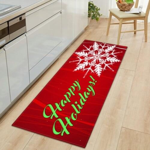 Christmas Carpet Door Mat Santa Claus Printed Anti-Slip Doormats Indoor Home Carpets Decor New Year Decoration Bedroom Door