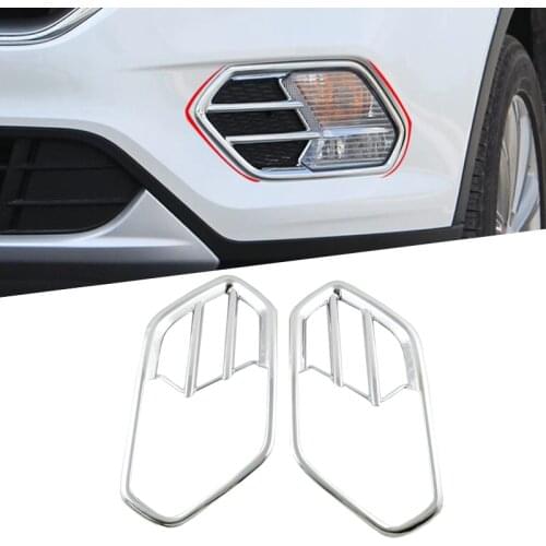 For Ford Escape Kuga 2017 2018 Front Fog Light Cover Chrome Lamp Cover 1 Pair ABS Plating Silver Lights