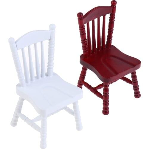 1Pc 1:12 Dollhouse Miniature Wooden Furniture Mini Chair Dolls House Decor