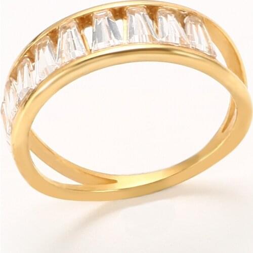 Trendy Cross Square Zircon Cryatal Ring for Women Wedding Jewelry Dazzling Rings stainless steel Couple Lovers Engagement Gifts