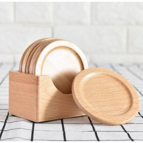 6 pics/lot Japanese Creative Wooden Place mat Tea Coffee Mug Cups Mat Pads Set Heat-resistant Drink Coasters Table Accessories