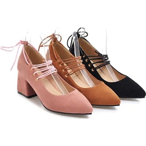 Spring And Autumn New Shallow Mouth Pointed Shoes Thick With Black Work Shoes