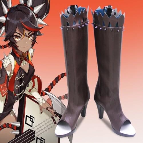 Genshin Impact Xinyan Cosplay Shoes Boots Halloween Costume Accessories Props
