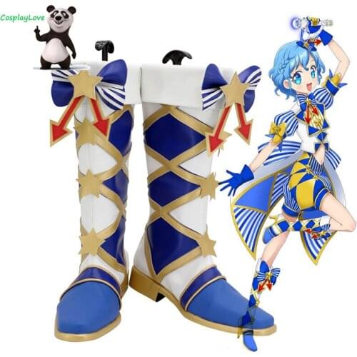 CosplayLove Pripara Dorothy West Blue White Shoes Cosplay Long Boots Custom Made For Halloween Christmas
