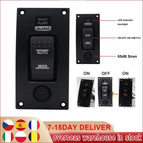 12-24V Bilge Pump Switch Ship Deck Cleaning Control Panel Alarm Waterproof Bilge Pump Switch for Boat Bilge Pumps on/off/on