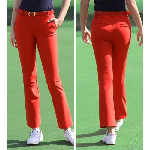 PGM Leisure Sports Golf Wear Long Pants Clothing Ankle-length Women Spring Summer Lady Trousers Apparel Elastic Flare Pant XS-XL