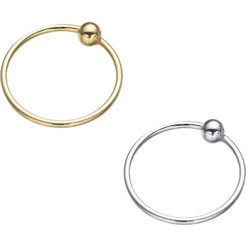 16pcs shape ball nose ring S925 sterling silver body piercing jewelry simple cute nose hoop