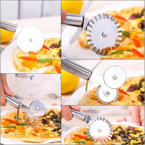 Stainless Steel Pizza Cutter Slicer Wheel Cake Bread Pies Round Knife Pasta Dough Baking Kitchen Cooking Tool Home Party Supply