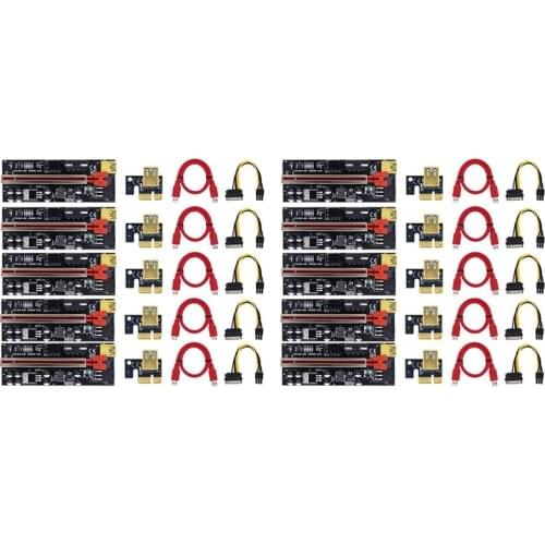 Riser 009C Plus PCI-E PCIE Riser for Video Card PCI Express Adapter Molex 6Pin SATA to USB 3.0 Cable X1 X16