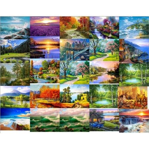 Counted Cross Stitch Kits Needlework Embroidery Crafts 14/16/18/27/28 ct Aida DMC Color DIY Arts Handmade Home Decor - scenery 2