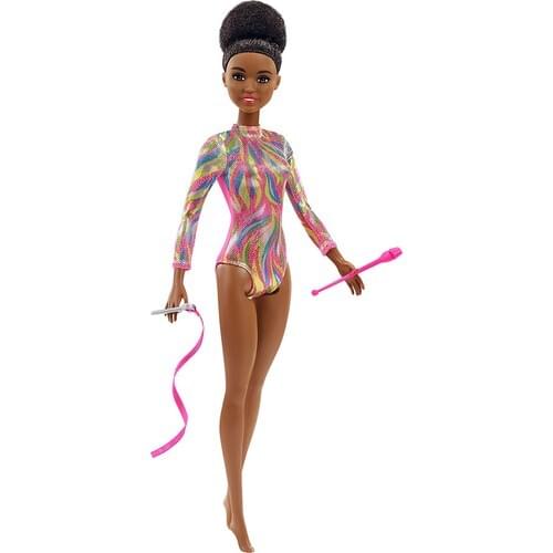 Barbie Barbie with Career Dolls Series-Gymnastics®2rhythmic Gymnast Doll-Gymnast Brunette Black Haired Barbie Doll-Sporty Barbie