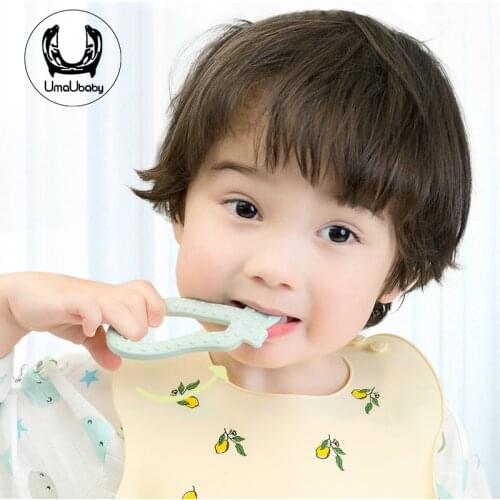 Silicone Teether Cartoon Fruit 1pc Food Grade Silicone Pendants DIY Teething Toys for Teeth Tiny Rod Baby Teethers Gift BPA Free
