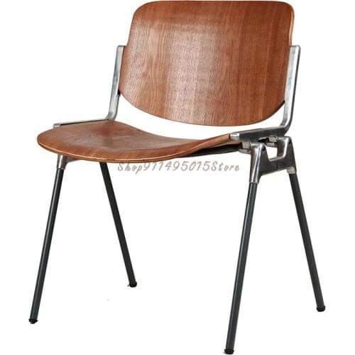 Medieval Iron Art Postmodern Simple Leisure Home Dining Chair Backrest Solid Wood Hotel Retro Coffee Shop Chair Conference Chair