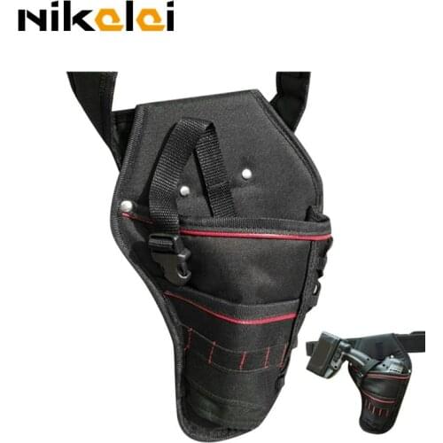 Electric wrench impact drill bag Holster electric screwdriver hammer bag waterproof pockets strap Waist Belt power Tool box