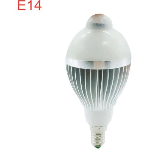 5W 7W 9W PIR LED Bulb AC85-265V E14 Motion Sensor LED Outdoor light Warm White/Cold Whtie PIR LED Bulb lamps lights