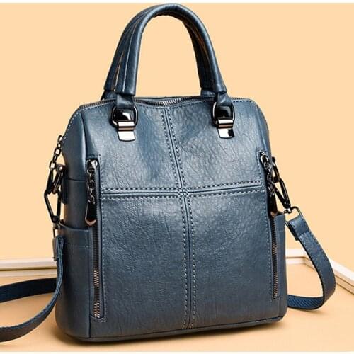 3 In 1 Sac Women Backpack Travel Shoulder Bag High Quality Soft Leather Backpacks for Teenage Girls Rucksack Mochila Feminina