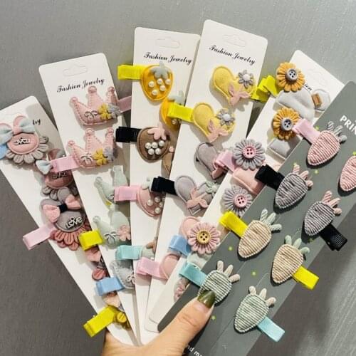 1Set Girls Cute Cartoon Fruit Animal Crown Hairpins Children Sweet Hair Clip Barrettes Headband Kids Fashion Hair Accessories
