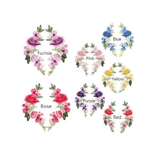 Garment Accessories Embroidered Lace Flower Dress Patch Water Soluble Color Flower Symmetrical Soft 1 pair