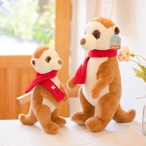 1pc 37/50cm Lovely Suricata Suricatta Plush Toys Stuffed Soft Animal Dolls Cute Mongoose with Scarf Children Baby Birthday Gift