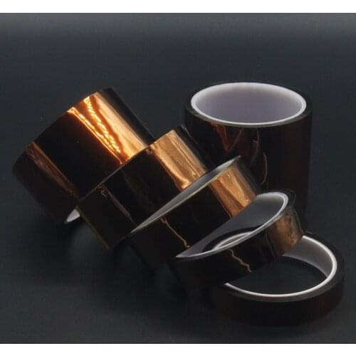 1Pcs 80mm 100mm 120mm 150mm 200mm 250M 300M Brown Heat Resistant High Temperature Polyimide Adhesive Tape