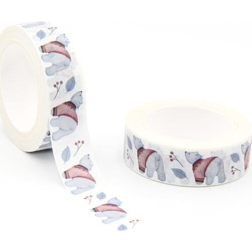 2021 NEW 1PC 15mm x 10m Bear Leaves Washi Tape Scrapbook Paper Masking Adhesive Washi Tape masking tape scrapbooking