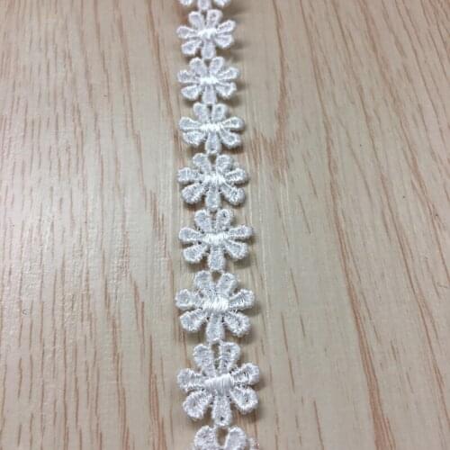 15Yards 1.3cm White Costume Decoration Trimming Embroidery Sew DIY Craft Lace Trim Water Soluble Lace for Wedding Party Necklace