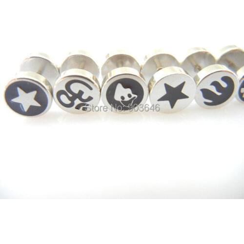 50pcs Free Shippment Stainless Steel Hot Sale Logos Ear Stud Fake Ear Plugs Taper