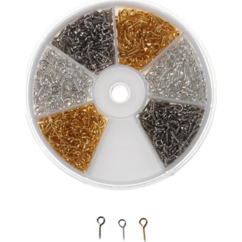 600Pcs 6 Colors Screw Eye Pins Eyelets Screw Threaded Hooks for Jewelry Making