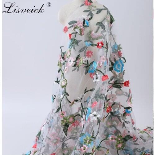 1meter 135cm African Embroidery French Lace Fabric colors Nigerian Mesh Net Lace Material for Party evening Dress skirt Making