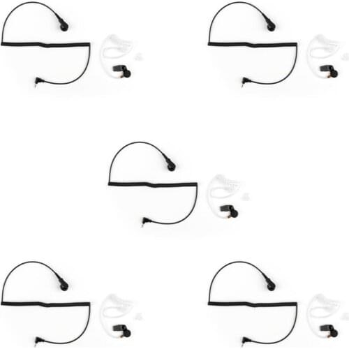 Artudatech 5Pcs 2.5mm Walkie Talkie Listen Only Curve Covert Acoustic Tube Headset For Two Way Radio MIC Speaker